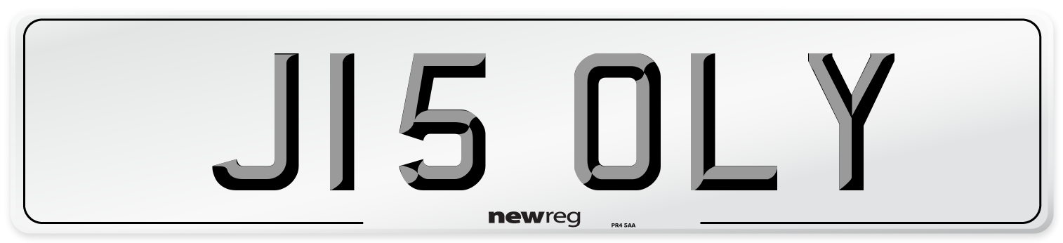 J15 OLY Number Plate from New Reg